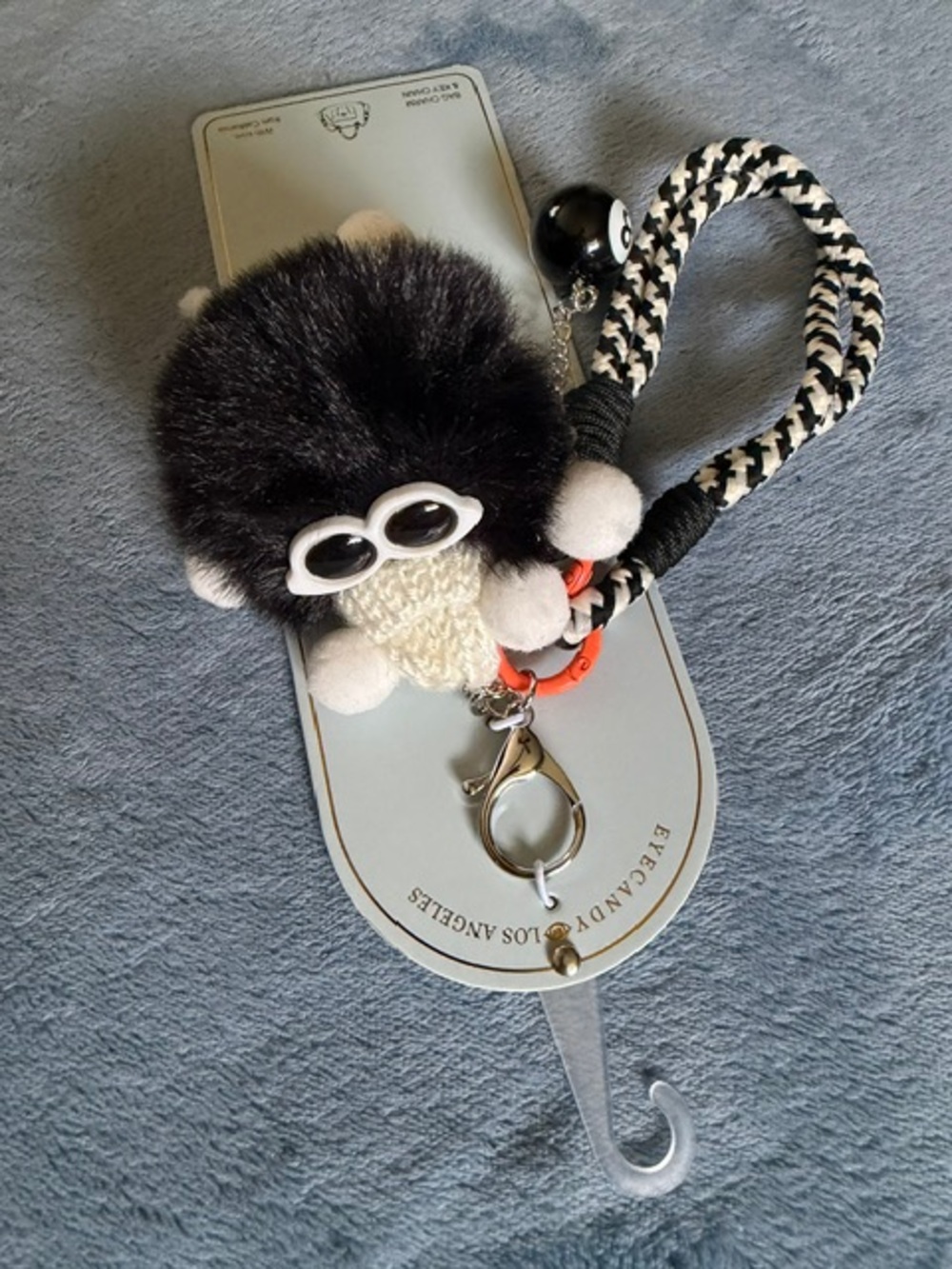 Eye Candy Los Angeles furry pom-pom bag charm